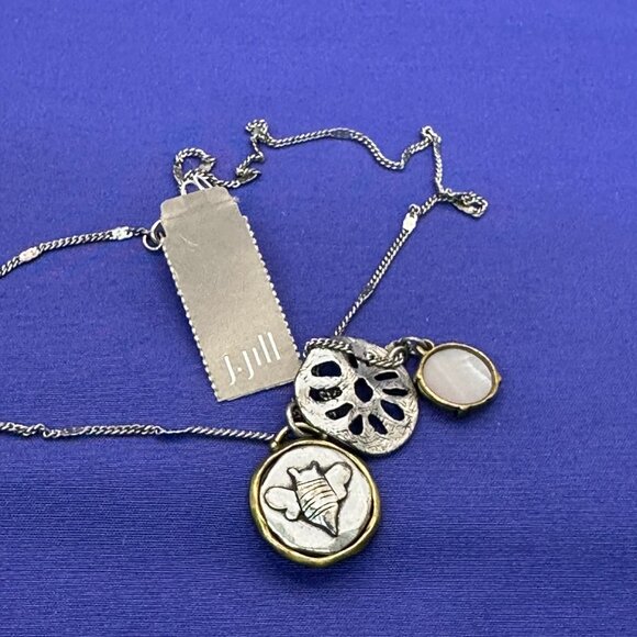 J. Jill 3-Charm Pendant Necklace.  Original Tag. - Picture 4 of 7